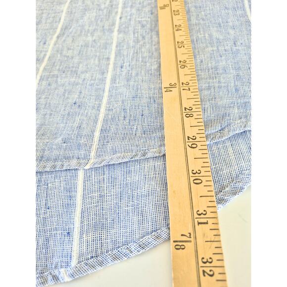 Ellen Tracy Tunic Top 100% Linen Size XL Blue White Nautical Coastal Vacation - Picture 8 of 9